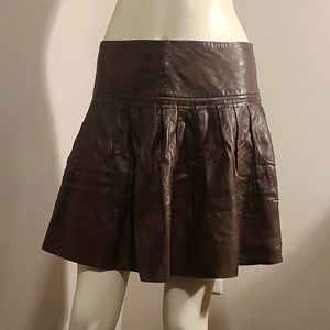 Blink leather Midi skirt in chocolate brown Size 6